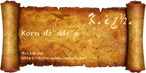 Korn Ádám névjegykártya