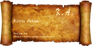 Korn Ádám névjegykártya